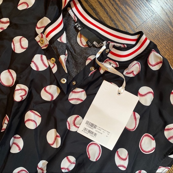 NWT! Love Moschino Baseball Print Henley Dress - Picture 8 of 8